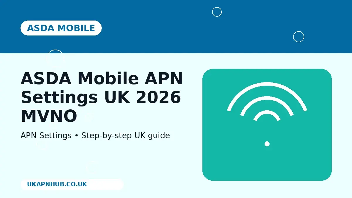 ASDA Mobile APN Settings UK 2026 MVNO guide thumbnail