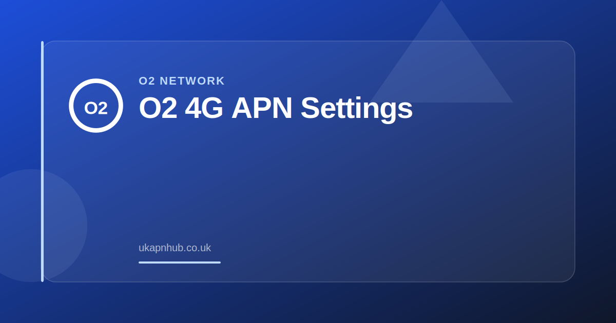 O2 4G APN Settings — UK APN Hub guide