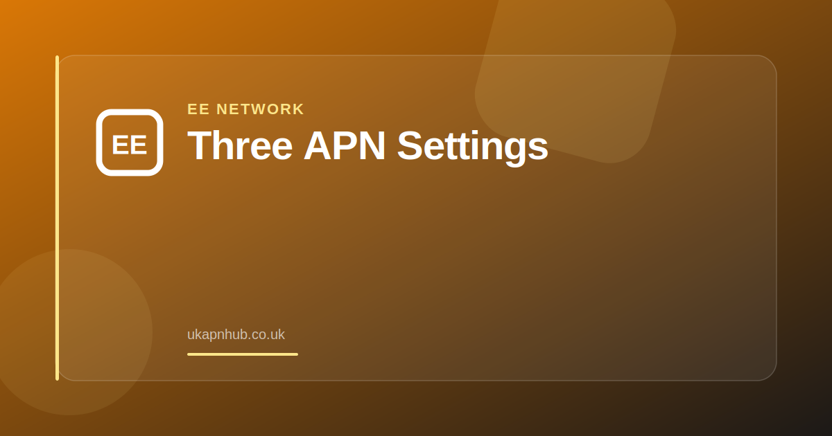 Three APN Settings — UK APN Hub guide