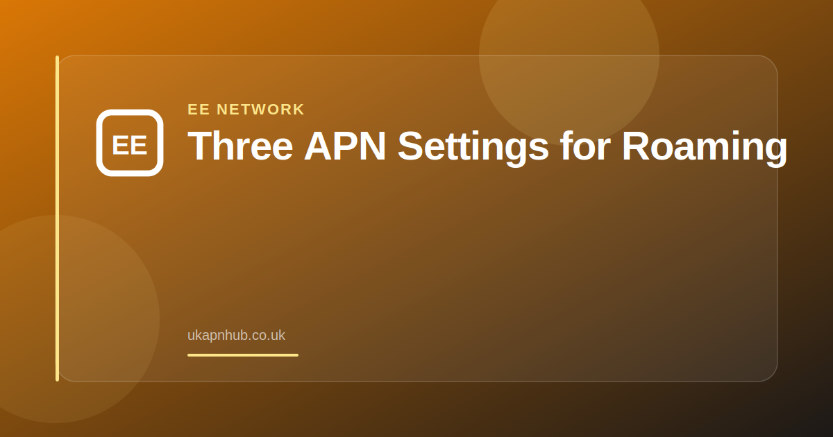 Three APN Settings for Roaming — UK APN Hub guide
