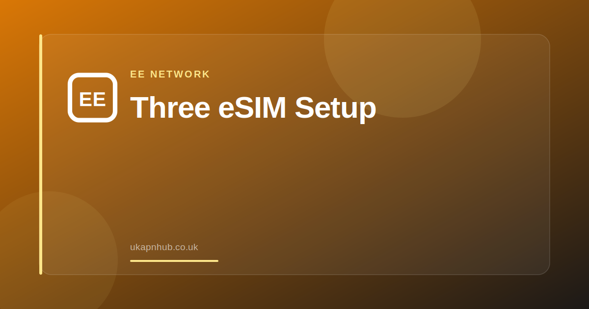 Three eSIM Setup — UK APN Hub guide
