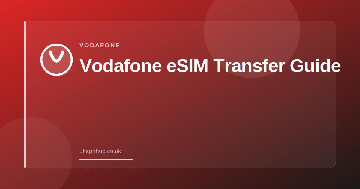 Vodafone eSIM Transfer Guide — UK APN Hub guide