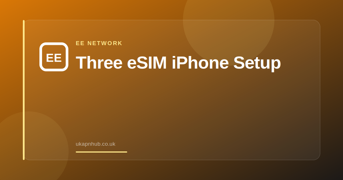 Three eSIM iPhone Setup — UK APN Hub guide