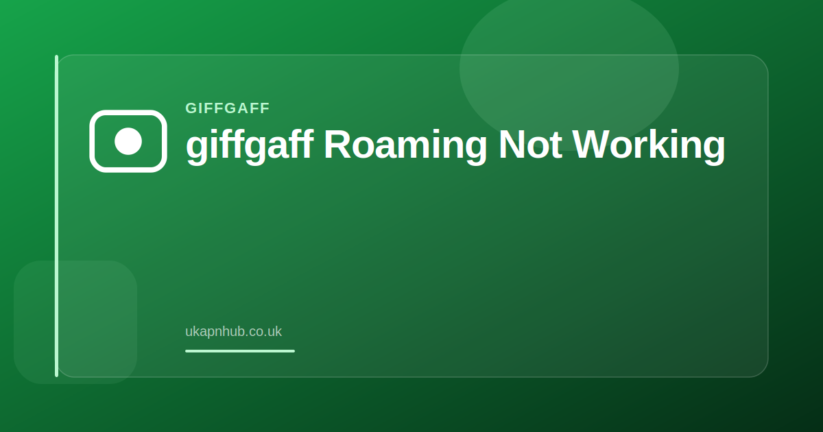 giffgaff No Service Fix — UK APN Hub guide