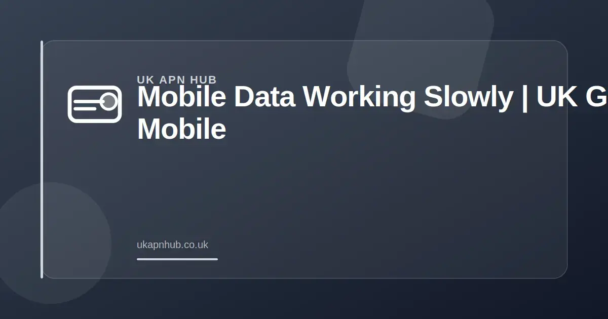 Mobile Data Working Slowly