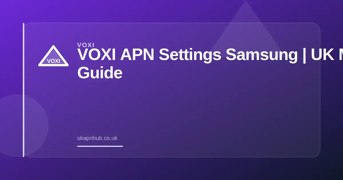VOXI APN Settings Samsung