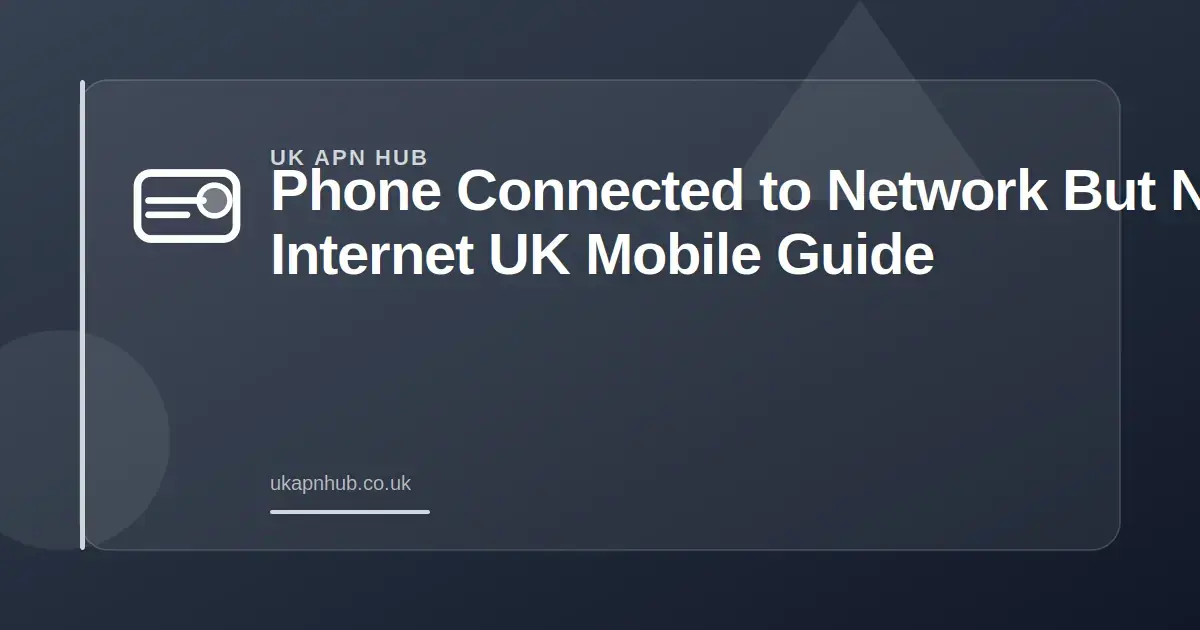 Phone Connected to Network But No Internet